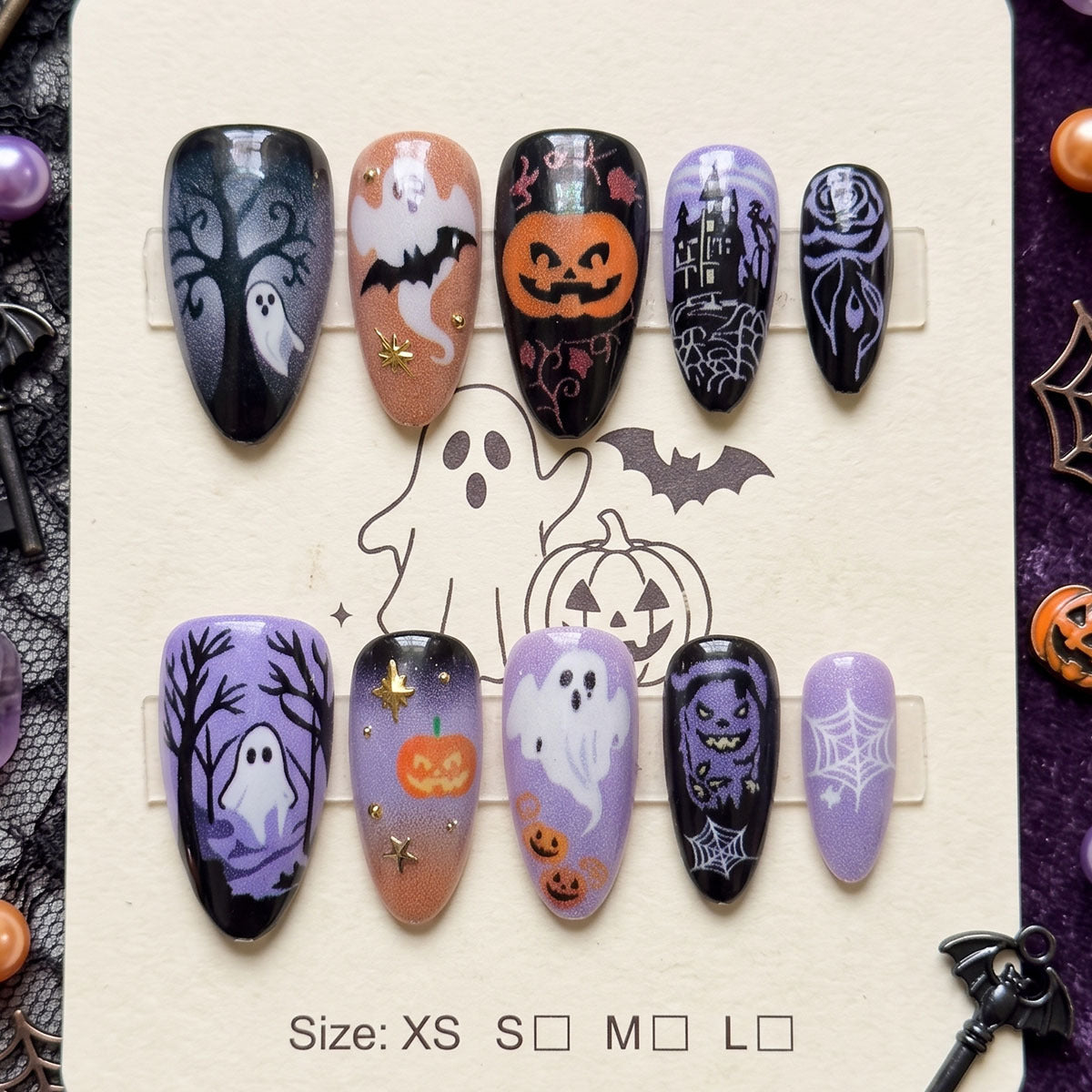 Halloween-Themen Press-On Nail Set