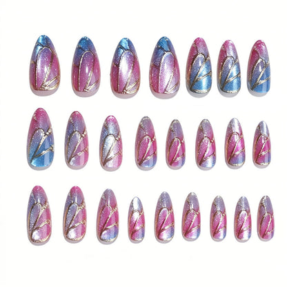 Künstlerische Glitzer-Gradient Druck-Nägel Brehn