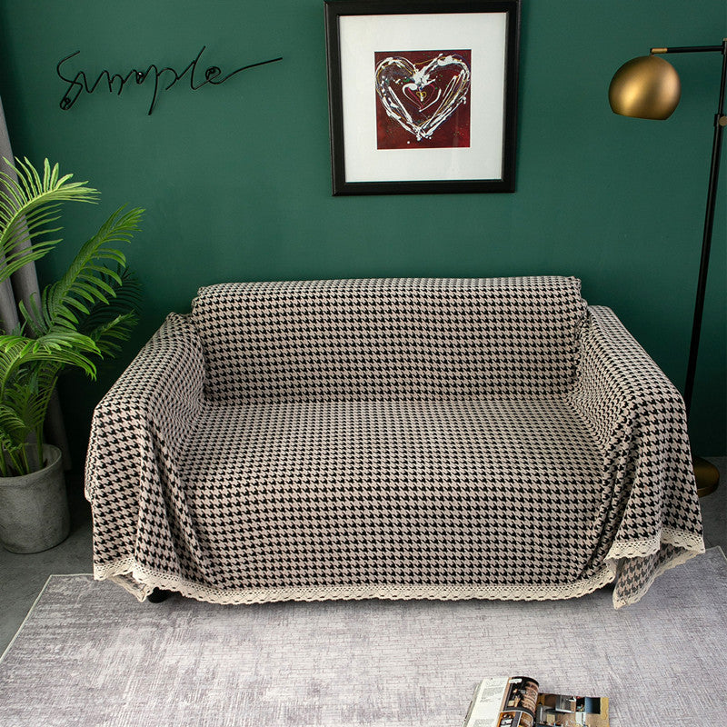 Elegante Hahnentritt Sofa Bezug