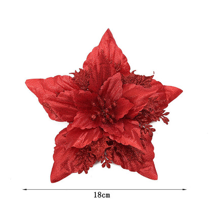Dekorative Glitzernde Weihnachtsstern Blume Ornament Brehn