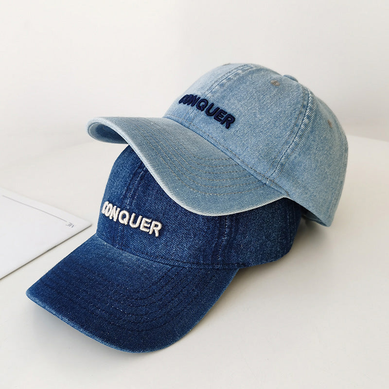 Frauen Bestickte Freizeit Denim Cap Brehn