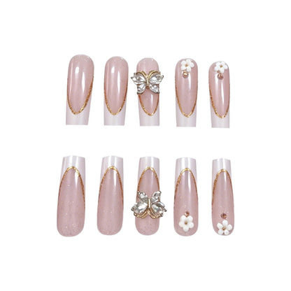 Elegante Blumennagelkunstverlängerungen Brehn