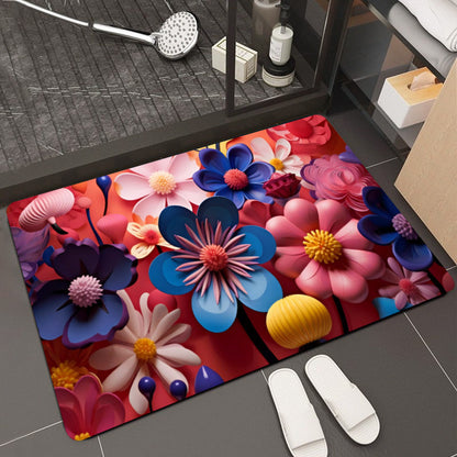 Floral Design Memory Foam Badteppich Brehn