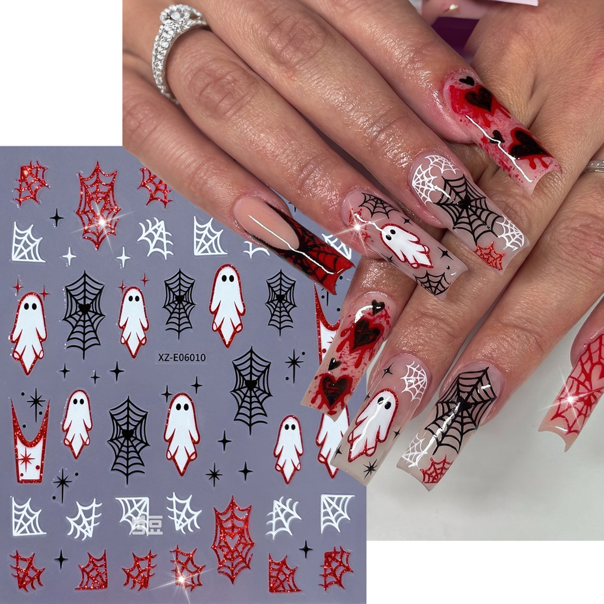 Halloween-Themen Nagelkunst Aufkleber Set  1791507032