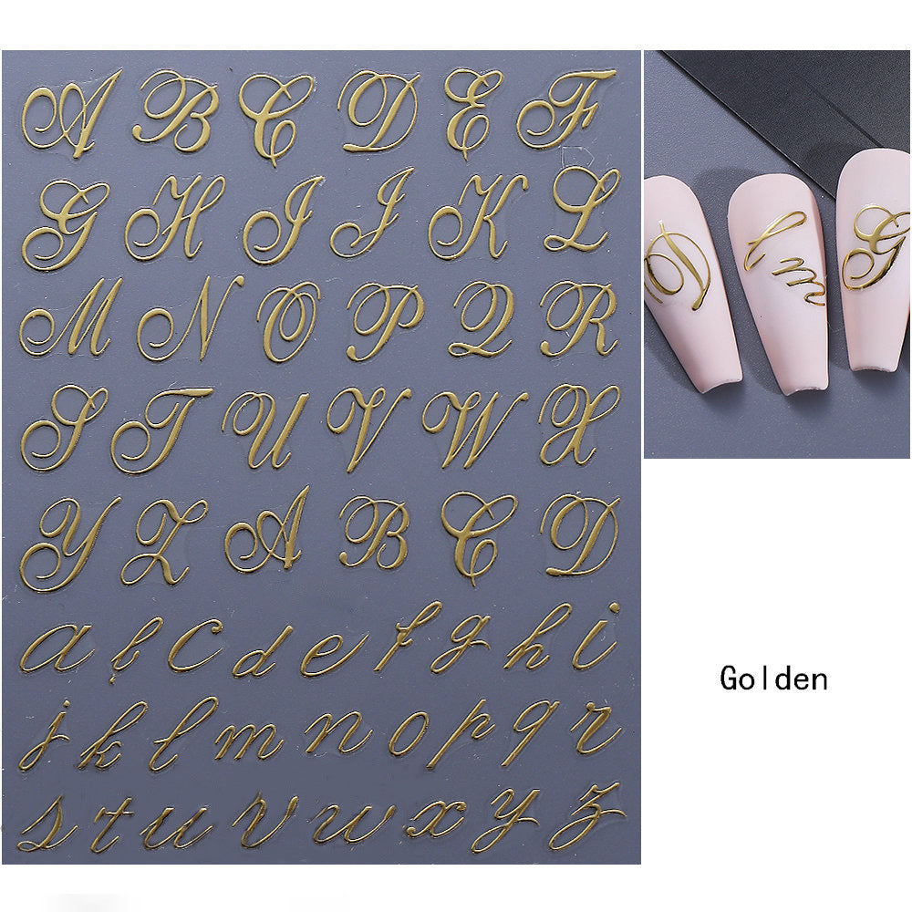 Elegantes Kalligraphie Nagelkunst Schablonen Set