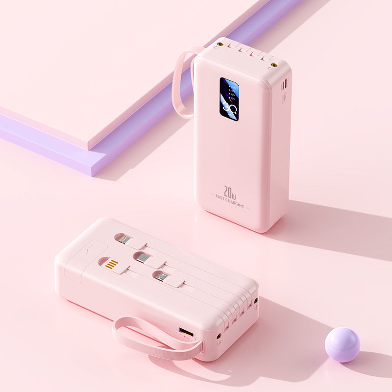 tragbare Schnelllade-Powerbank mit integrierten Ladekabeln Brehn