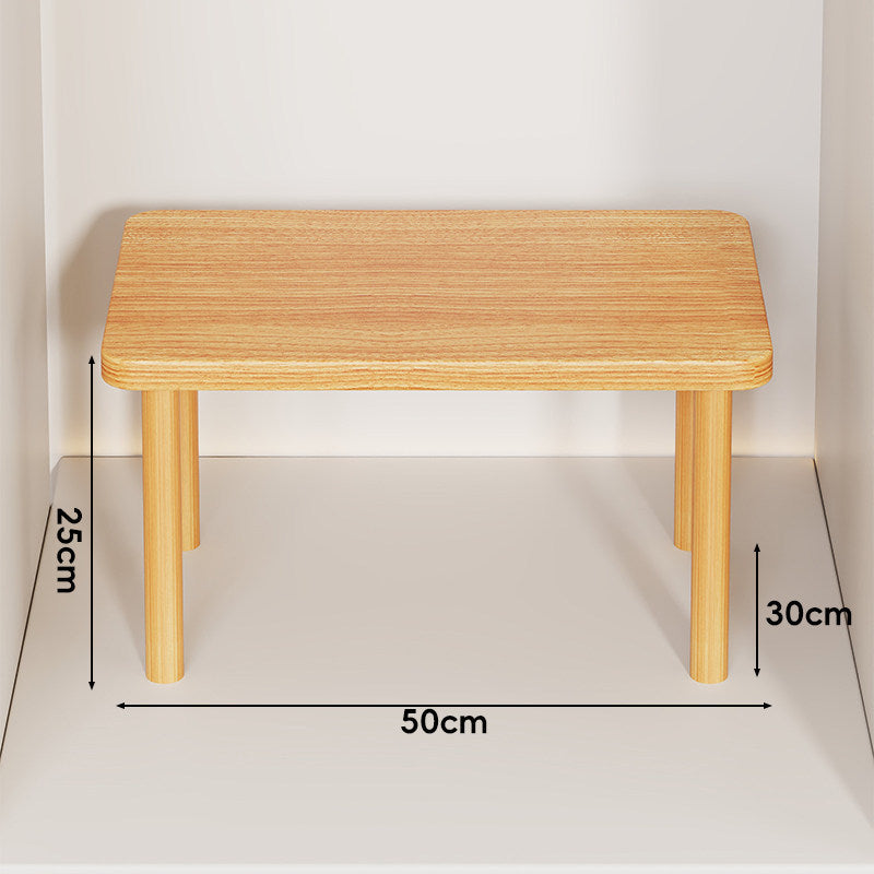 Höhenverstellbarer rechteckiger Holz-Riser-Tisch mit abnehmbaren runden Beinen