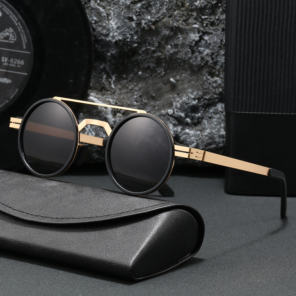 Damen modische runde Sonnenbrille mit minimalistischem Design Brehn