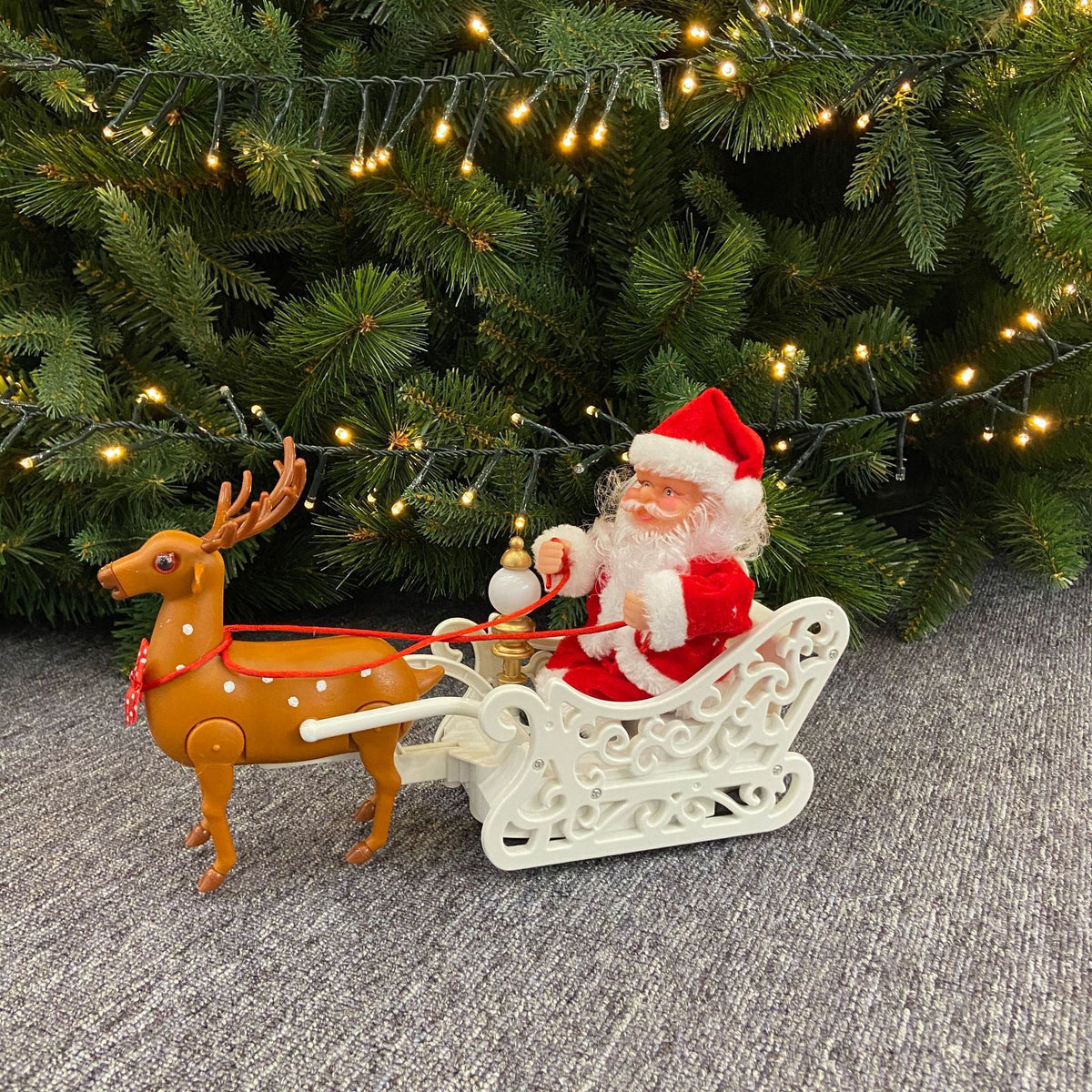 Weihnachtsmann und Rentier Figuren Set Brehn