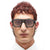 Damen moderne Sonnenbrille mit quadratischem Rahmen und UV-Schutz Brehn