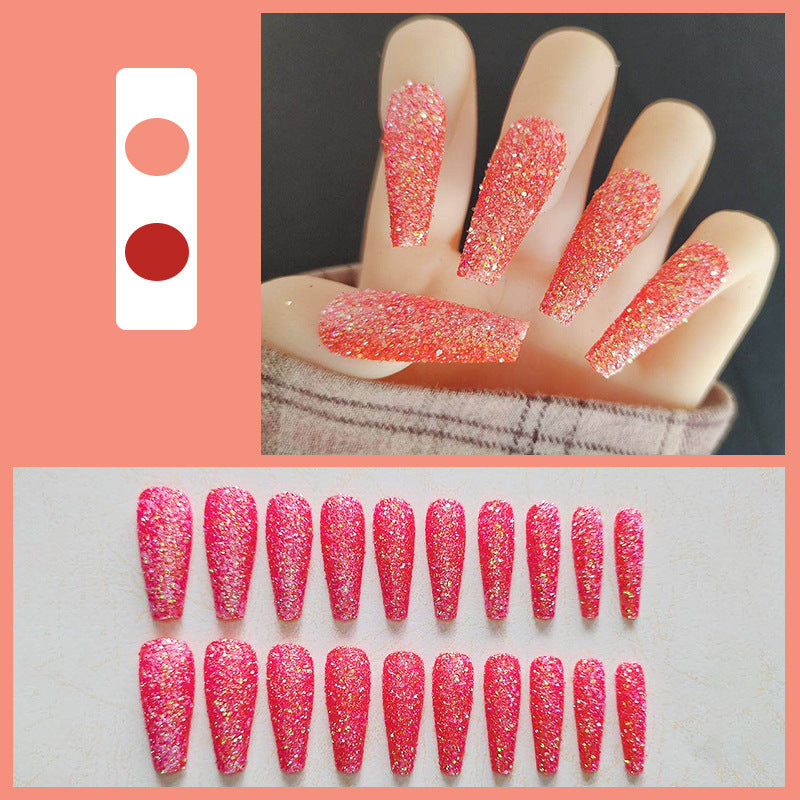 Glänzendes Langes Coffin Press-On Nails Set