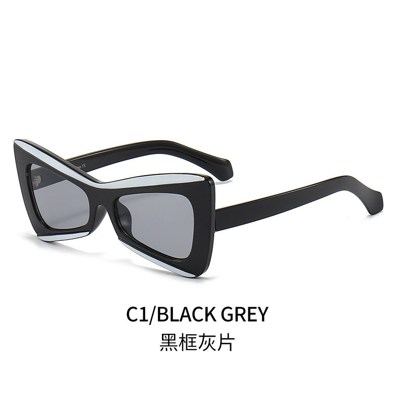Damen Modische Cat-Eye-Sonnenbrille mit breitem Rahmen Brehn