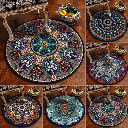 Kreisförmiger Vintage Blumenbereichsteppich Brehn