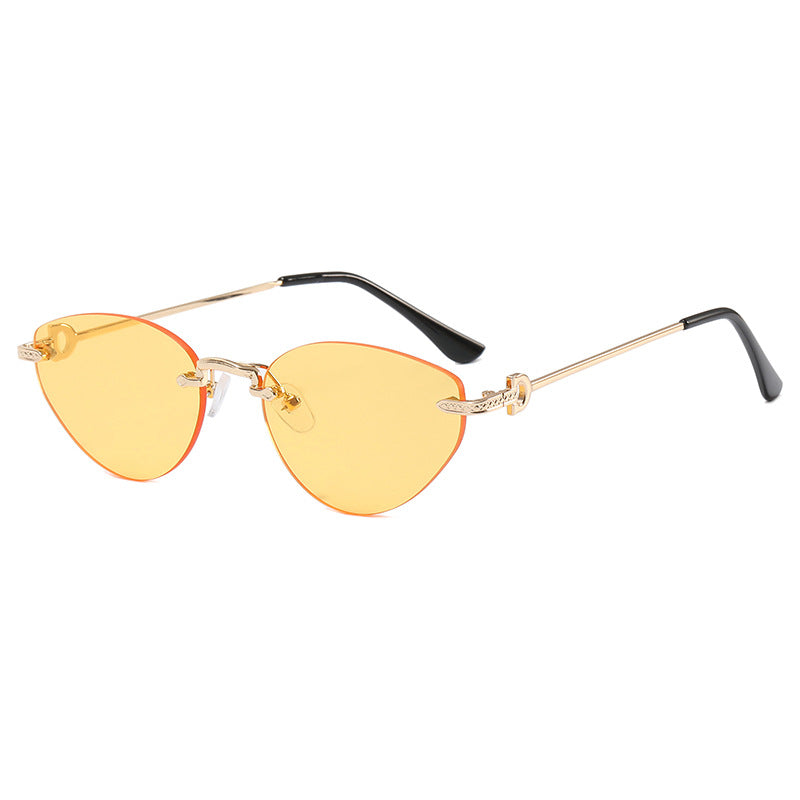 Damen Futuristische Halbrahmen Sonnenbrille Brehn
