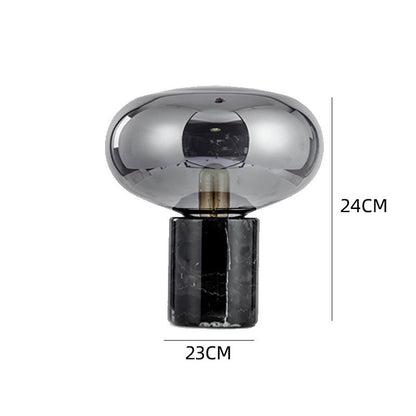 Elegante Glastischlampe mit Marmorbasis