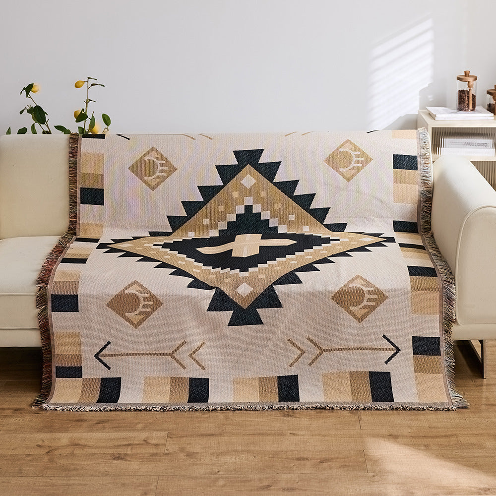 Vintage-Style Dekorative Jacquard-Wurfdecke