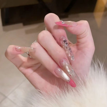 Glamouröse Kristall Akzent Nagelverlängerungen