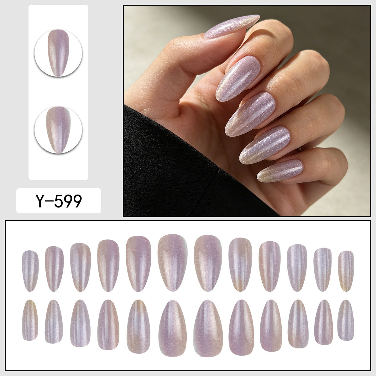 Glitzernde Ombre Stiletto Press-On Nägel Brehn