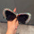 Damen extravagante Cat-Eye-Sonnenbrille mit funkelnden Kristallspitzen Brehn