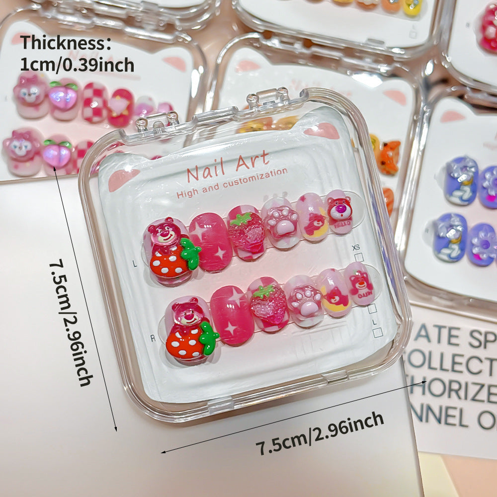 Benutzerdefiniertes cartoon-inspiriertes press-on Nagelkunst-Set Brehn