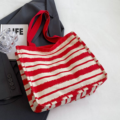 Gestreifter Canvas-Shopper