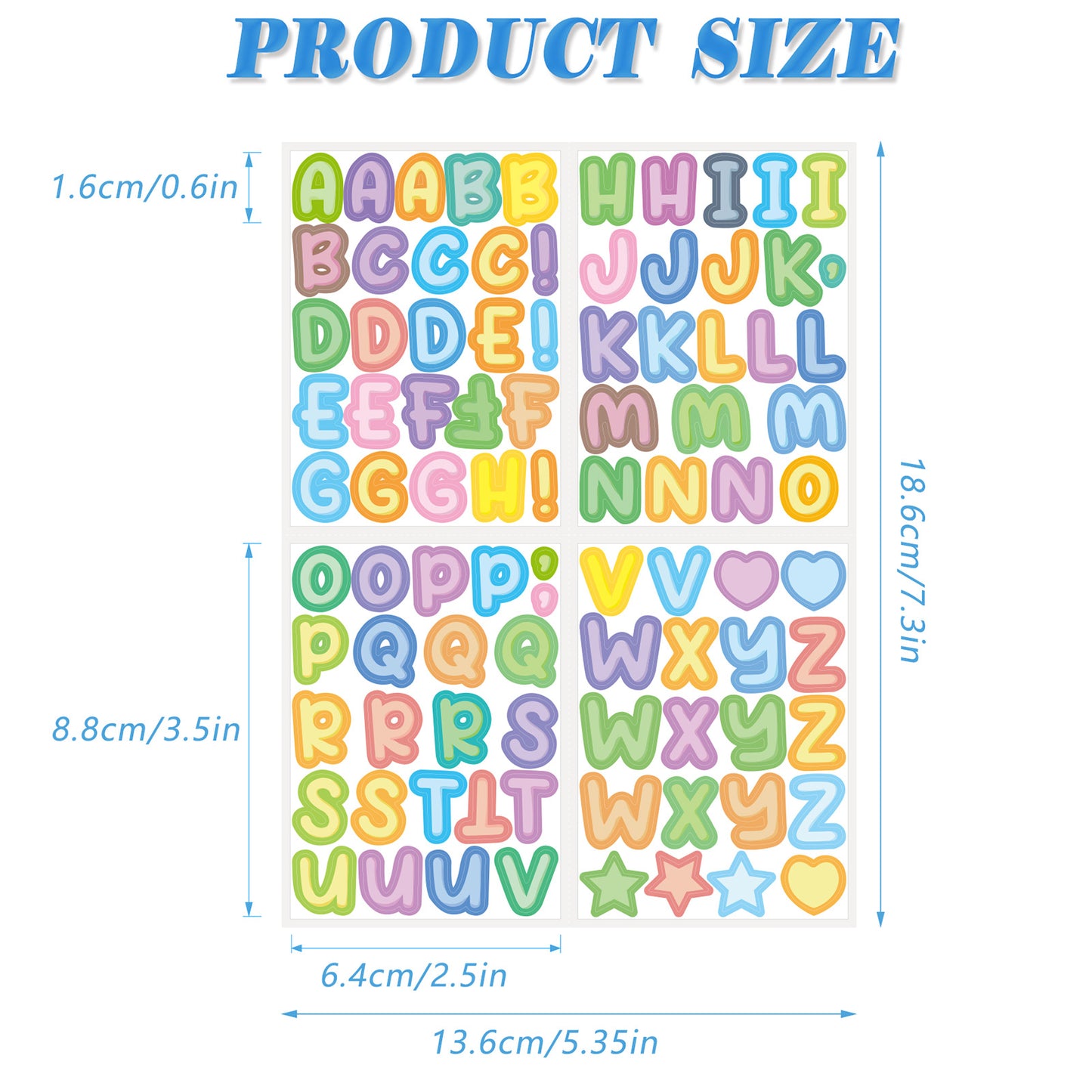 Farbige Alphabet Sticker Set Brehn