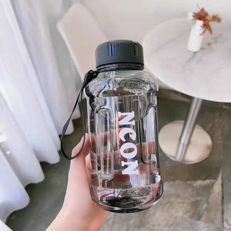 Damen Transparente Trinkflasche mit praktischem Tragegriff Brehn