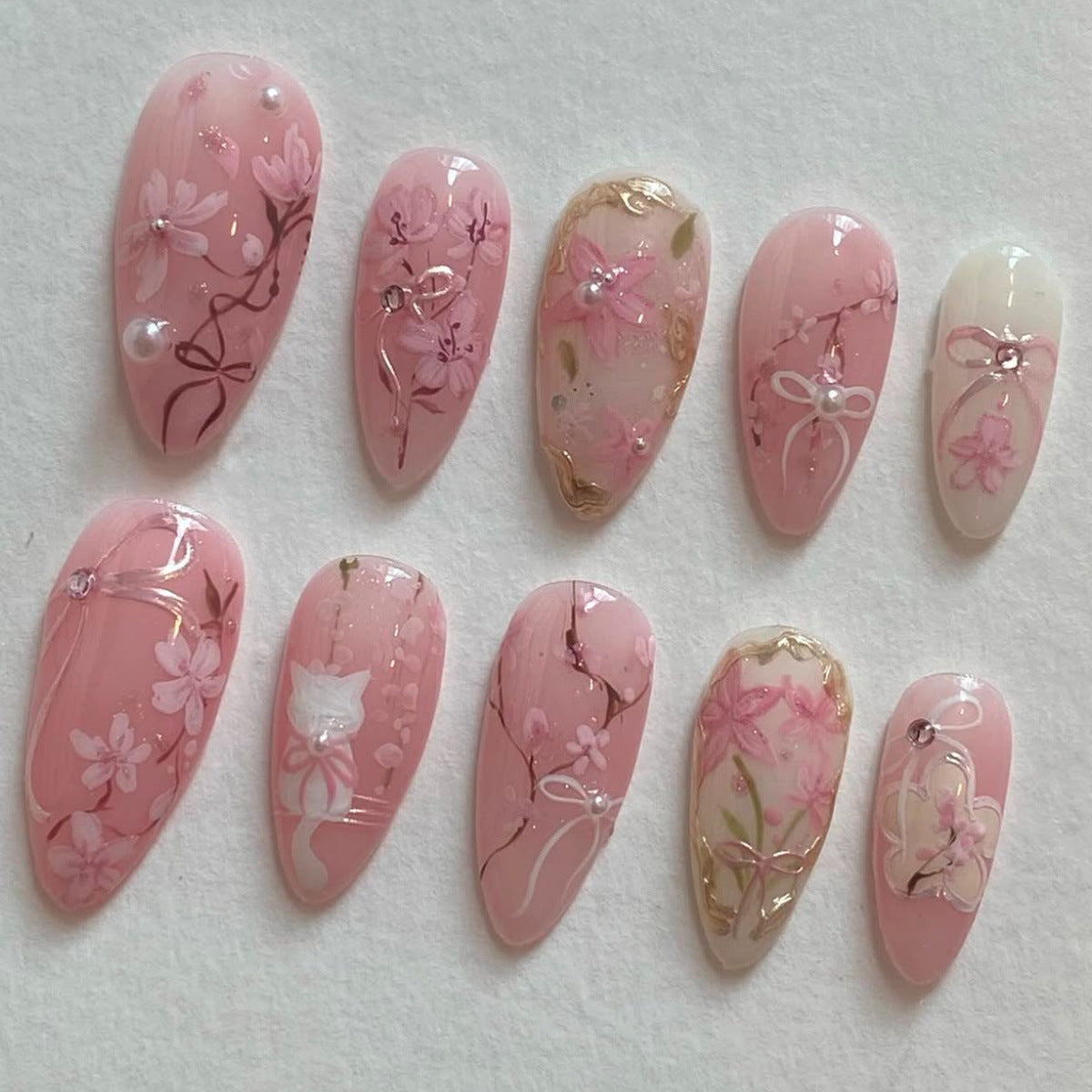 Blumenmuster Gel-Nagelkunst Brehn
