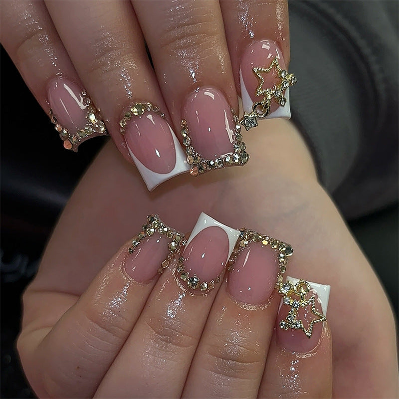 Premium floral verziertes Press-On-Nagelset Brehn