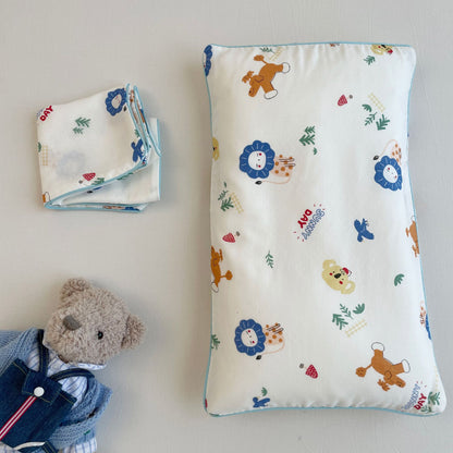 Babybettwäsche-Set aus Baumwoll-Musselin mit floralem & Tier-Print