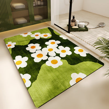Florales Design-Badeteppich