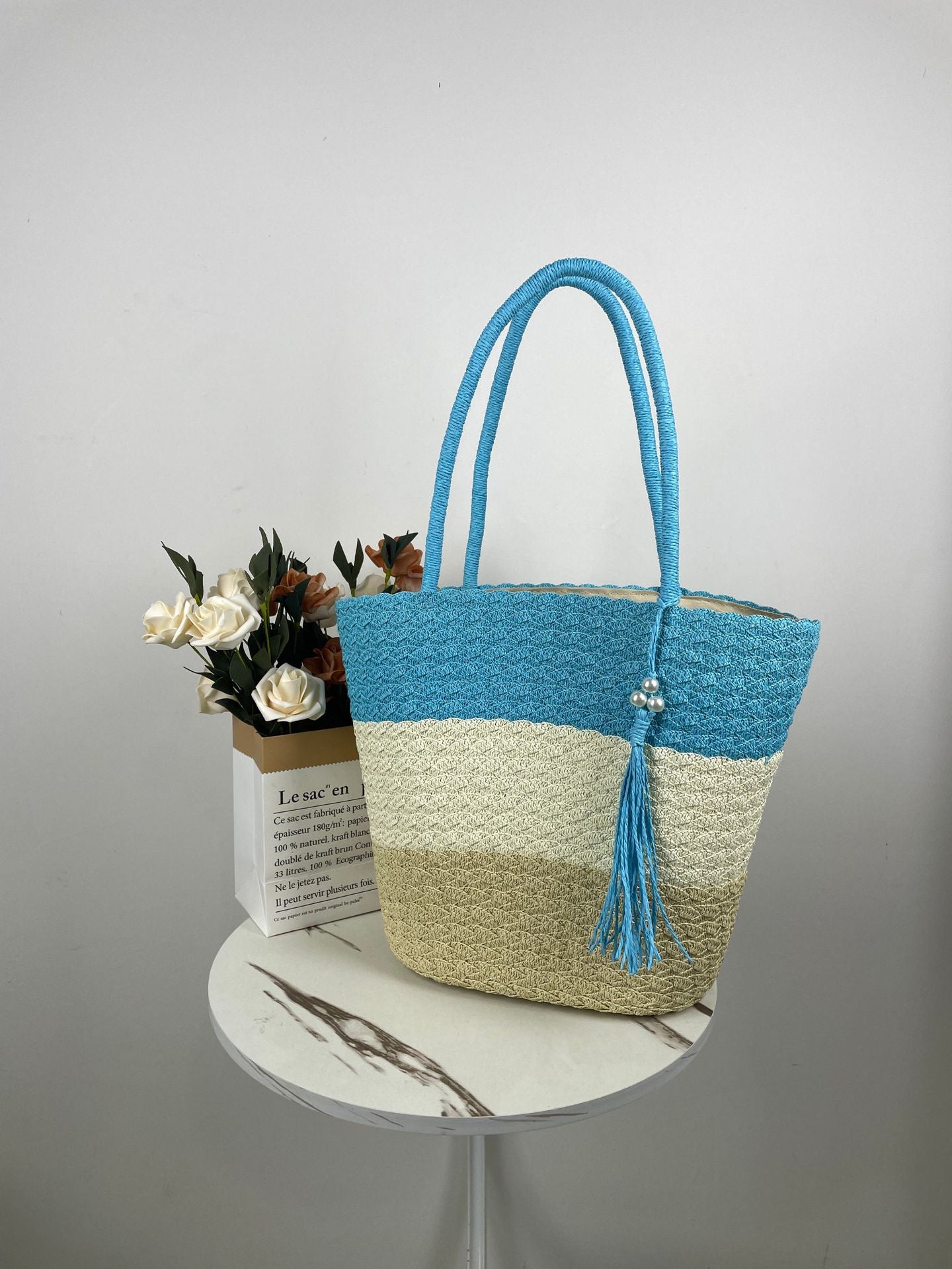 Trendige Geflochtene Strandtasche Brehn
