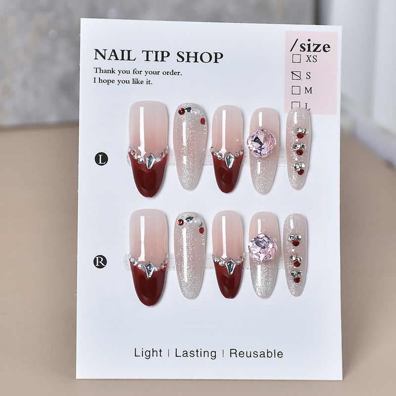 Dekorative Glamour Druck-Auf Nagelverlängerungen Brehn