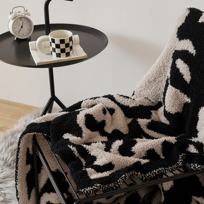 Plüsch Wendbare Sherpa Fleece Throw-Decke mit Übergröße Damaskus-Muster