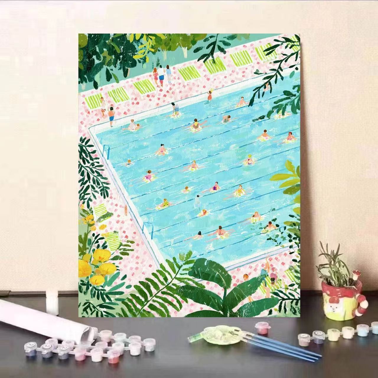 Creative Poolside Scene Paint by Numbers Kit Brehn