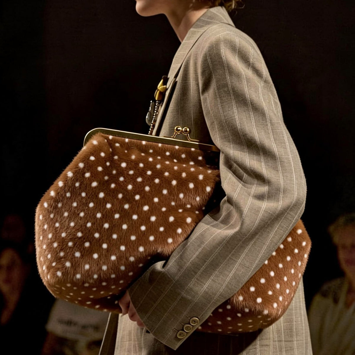 Polka Dot Fell Handtasche