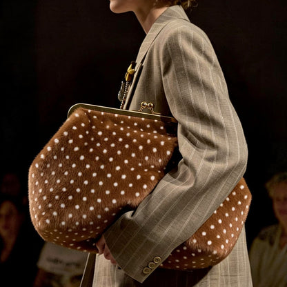Polka Dot Fell Handtasche