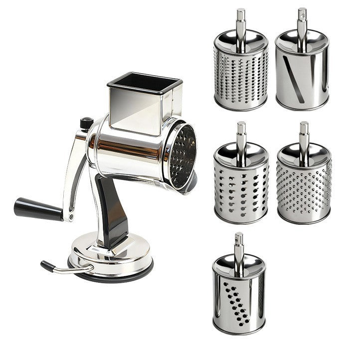 Rotary Multi-Drum Manual Grater and Slicer