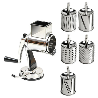 Rotary Multi-Drum Manual Grater and Slicer