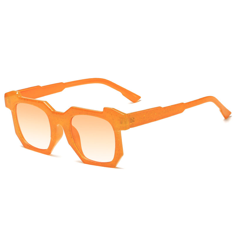 Damen geometrische Sonnenbrille mit markantem, hochwertigem Kunststoffrahmen Brehn