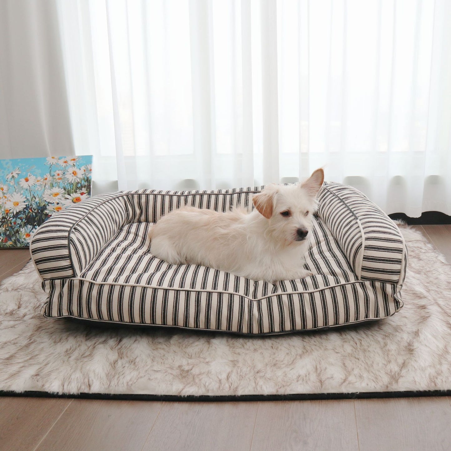 Gestreiftes orthopädisches Hunde-Sofa