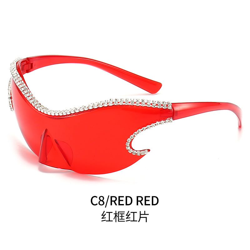 Damen Glamouröse Sonnenbrille mit funkelndem Strassbesatz Brehn