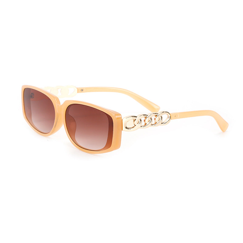 Damen quadratische Designer-Sonnenbrille mit goldenen Details Brehn
