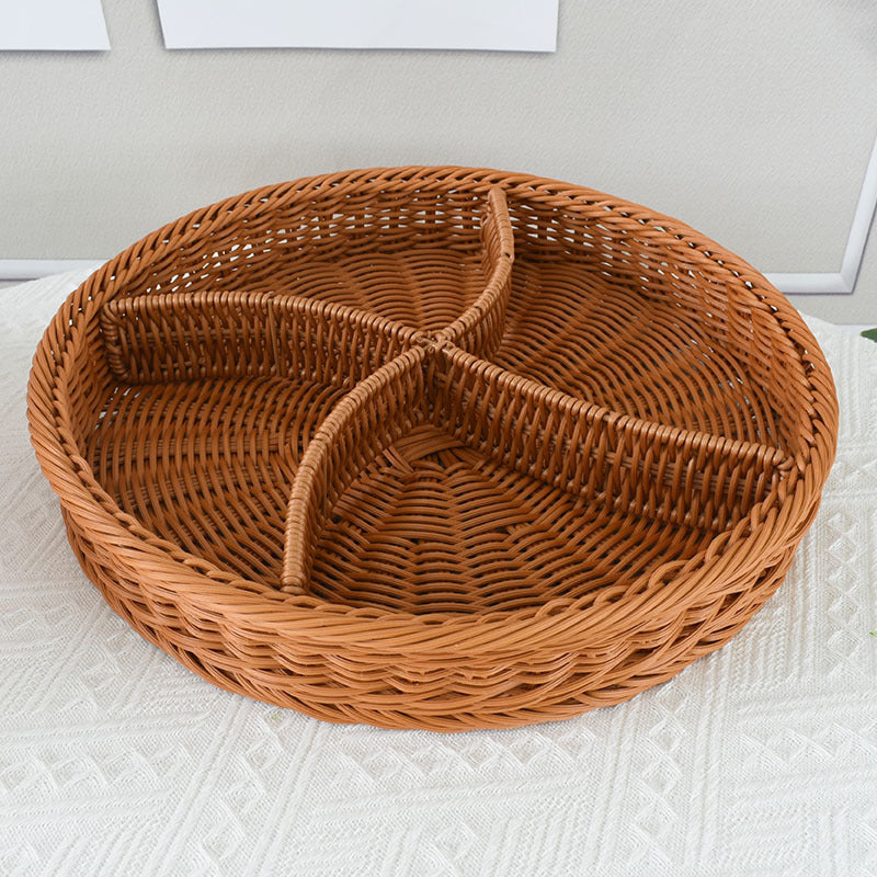 Artisan Woven Round Storage Tray Brehn