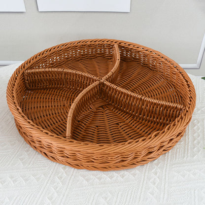 Artisan Woven Round Storage Tray Brehn