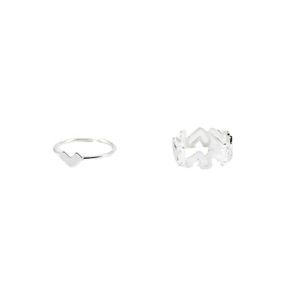 Elegante Herz- und Wellen Design Ring Brehn