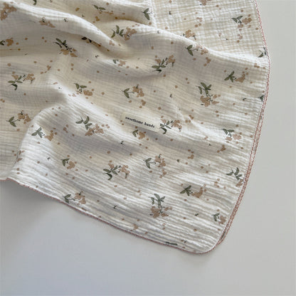 Unisex vielseitige Musselin-Decke mit floralen Akzenten Brehn