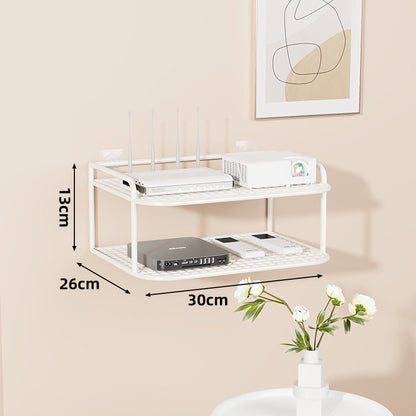 Wandmontierte belüftete Stahl-Dual-Tech-Regal für Router und Mediaplayer