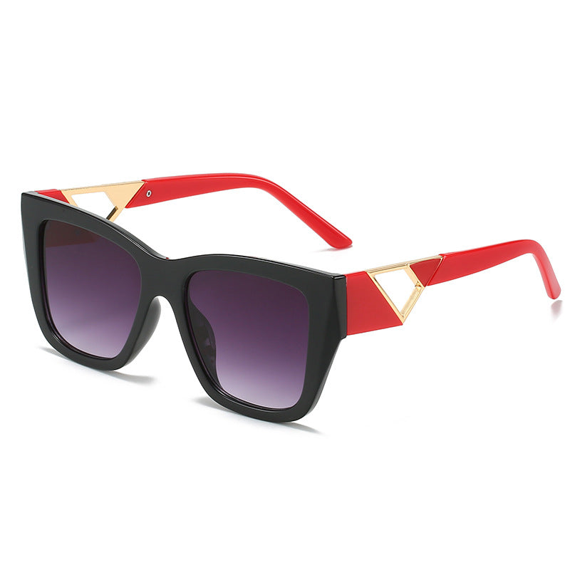 Damen Oversized Sonnenbrille mit modernem Geometrischen Design und elegantem Metallakzent Brehn