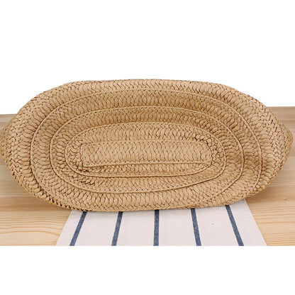 Trendige Strandtasche Aus Geflochtenem Bast und Lederakzenten Brehn